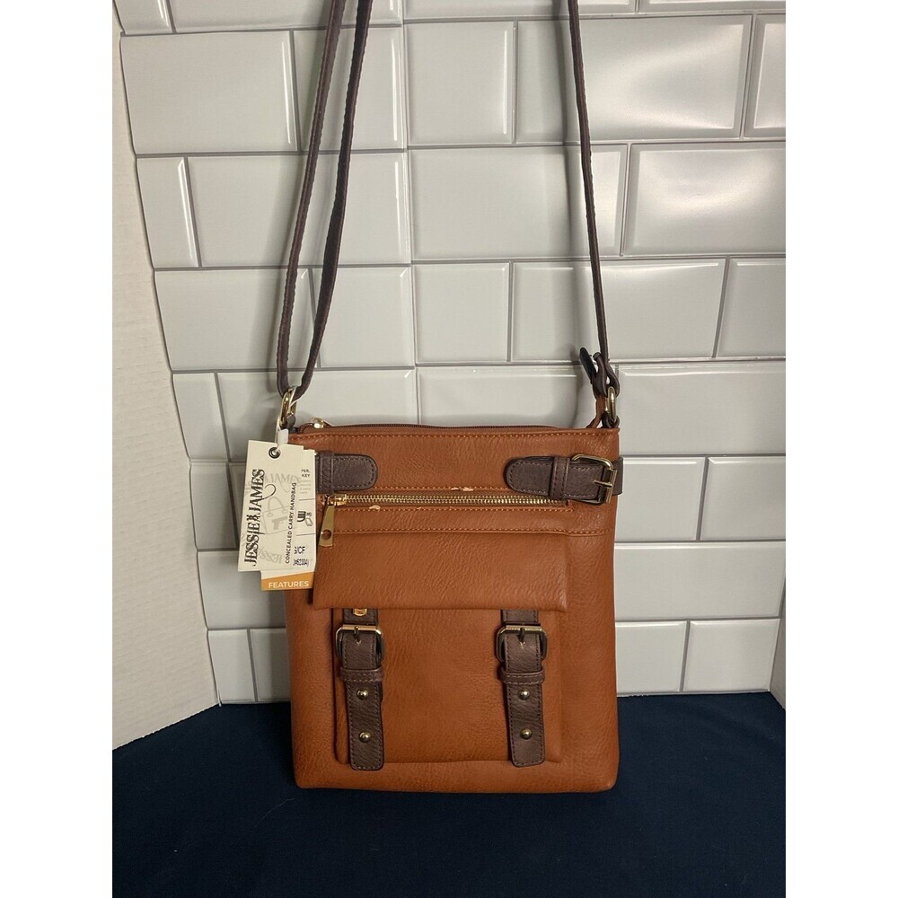 Jesse James Ladies Concealed Carry Purse Brown Leather